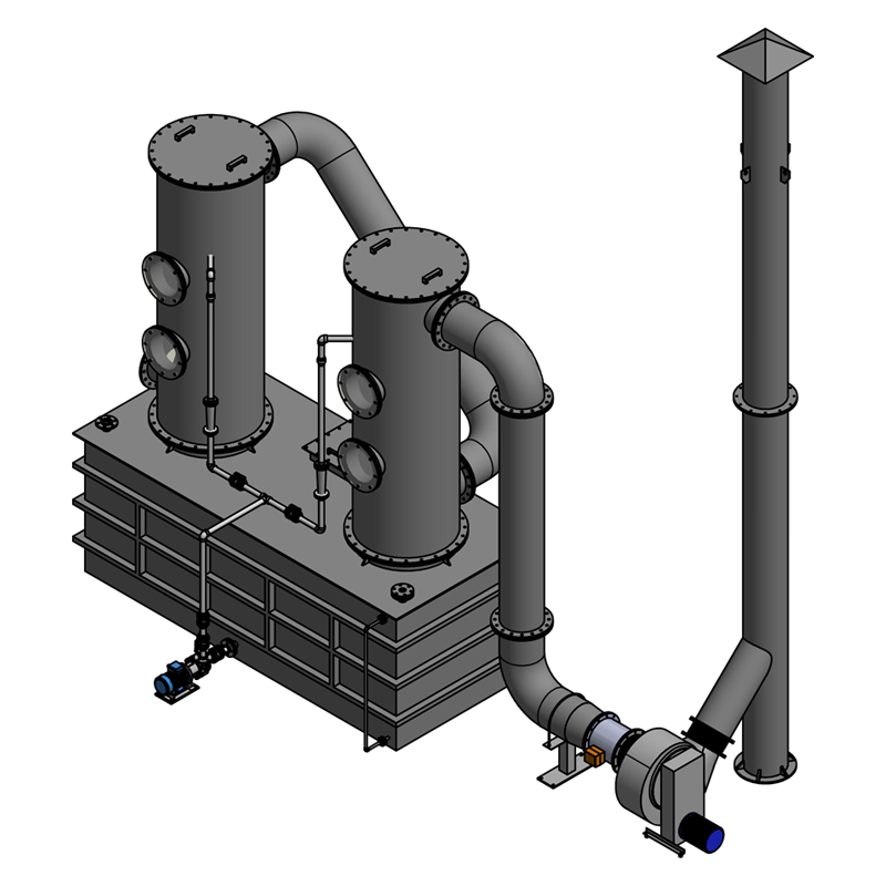 Chlorine scrubber Double Stage 1F1P