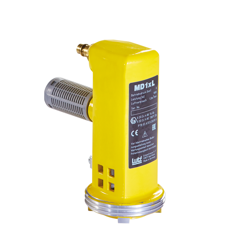 Motor_MD1x Lutz Druckluftmotor MD1xL 1000 W, für Fasspumpen (pneumatisch), hohe Leistung, hoher Wirkungsgrad